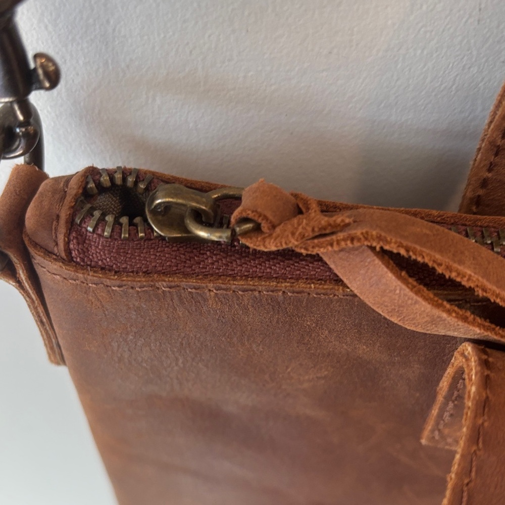 Able Handmade Brown Leather Crossbody Bag - Picture 8 of 10